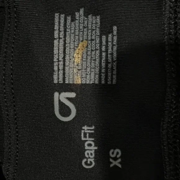 NWT GAP Fit T-Back Sports Bra Sz XS Black Pullover - Picture 6 of 8